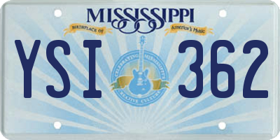 MS license plate YSI362