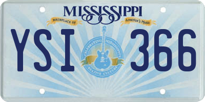 MS license plate YSI366