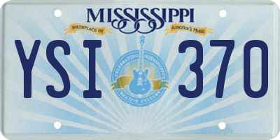 MS license plate YSI370
