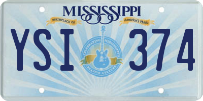 MS license plate YSI374