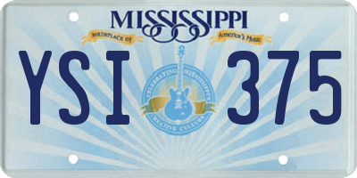 MS license plate YSI375