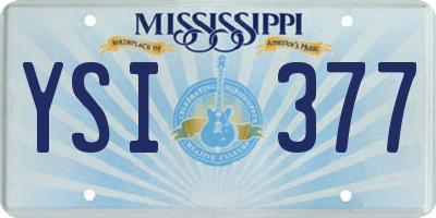 MS license plate YSI377