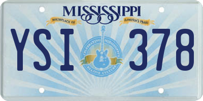 MS license plate YSI378