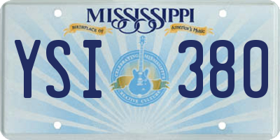 MS license plate YSI380