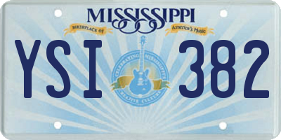 MS license plate YSI382