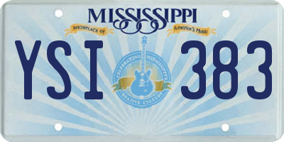 MS license plate YSI383