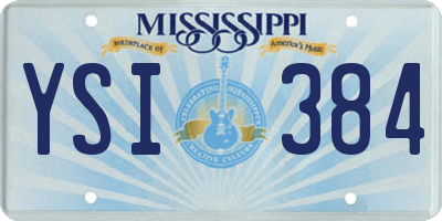 MS license plate YSI384