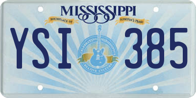 MS license plate YSI385