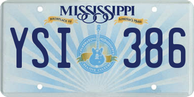 MS license plate YSI386