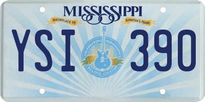 MS license plate YSI390
