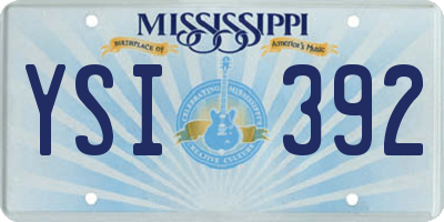 MS license plate YSI392