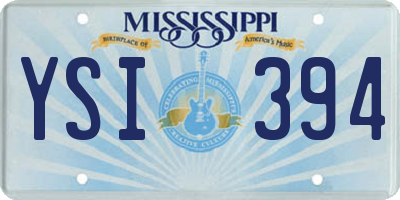 MS license plate YSI394