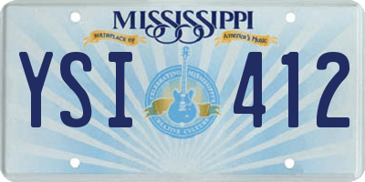 MS license plate YSI412