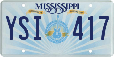 MS license plate YSI417