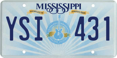 MS license plate YSI431