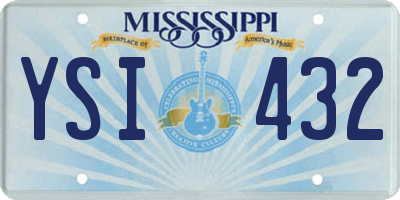 MS license plate YSI432