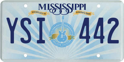 MS license plate YSI442