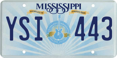 MS license plate YSI443
