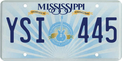 MS license plate YSI445