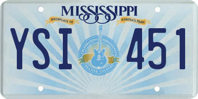 MS license plate YSI451