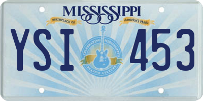 MS license plate YSI453