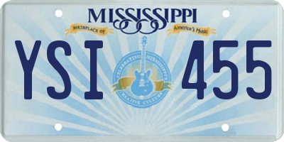 MS license plate YSI455