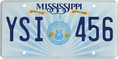 MS license plate YSI456