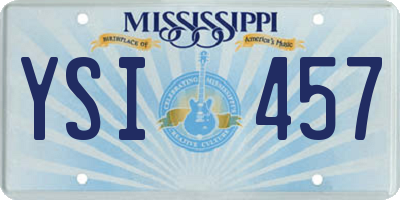 MS license plate YSI457