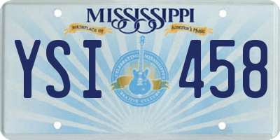 MS license plate YSI458