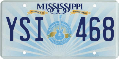 MS license plate YSI468