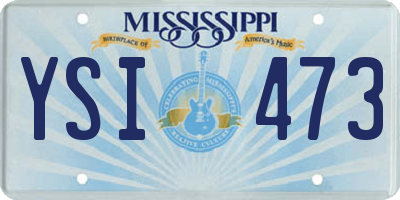 MS license plate YSI473