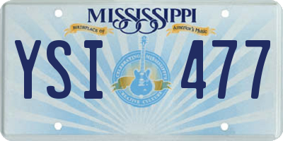 MS license plate YSI477