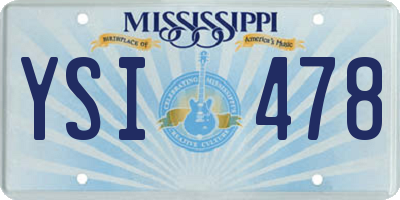 MS license plate YSI478