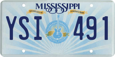 MS license plate YSI491