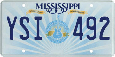 MS license plate YSI492