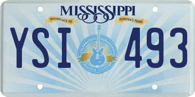 MS license plate YSI493