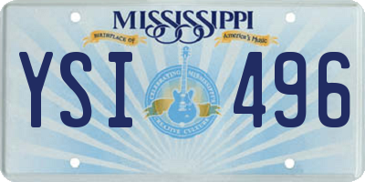 MS license plate YSI496