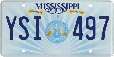 MS license plate YSI497