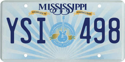 MS license plate YSI498
