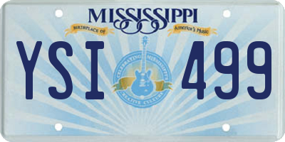 MS license plate YSI499