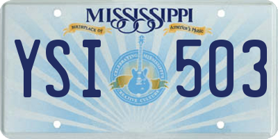 MS license plate YSI503