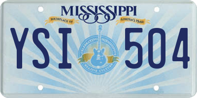 MS license plate YSI504