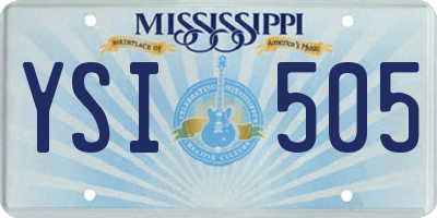 MS license plate YSI505