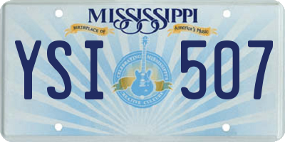 MS license plate YSI507