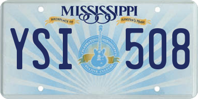MS license plate YSI508