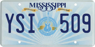 MS license plate YSI509