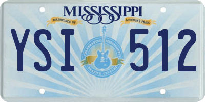MS license plate YSI512