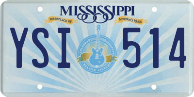 MS license plate YSI514