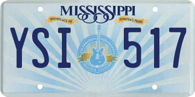 MS license plate YSI517