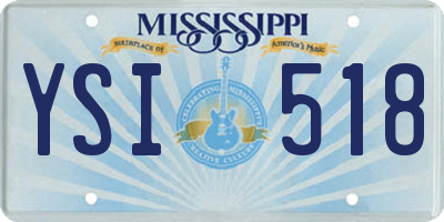 MS license plate YSI518
